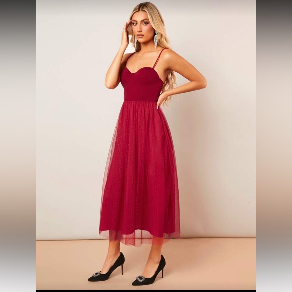 Elegant Red Midi Dress